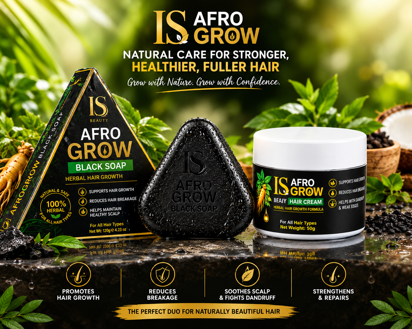 Afro Grow Black Soap - BUY 1 GET 1 FREE